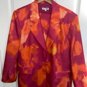 Fashion Nova Women's Orange and Red Blazer